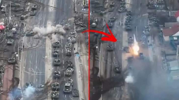 Rus tankları Kiev’e doğru ilerliyordu! Ukrayna ordusu tarafından havaya uçuruldular