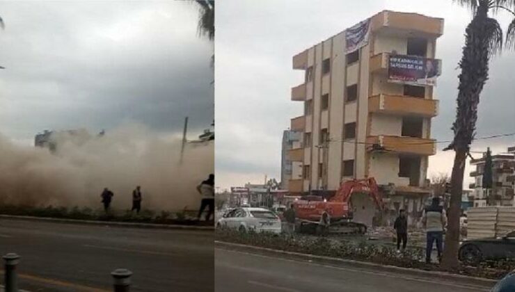 ‘Çürük’ raporlu 5 katlı bina yıkım sırasında çöktü; operatör yaralandı