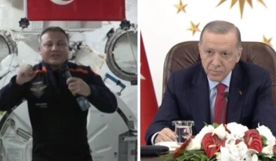 Türk astronot Alper Gezeravcı, uzaydan ilk bağlantısını Cumhurbaşkanı Erdoğan’la yaptı